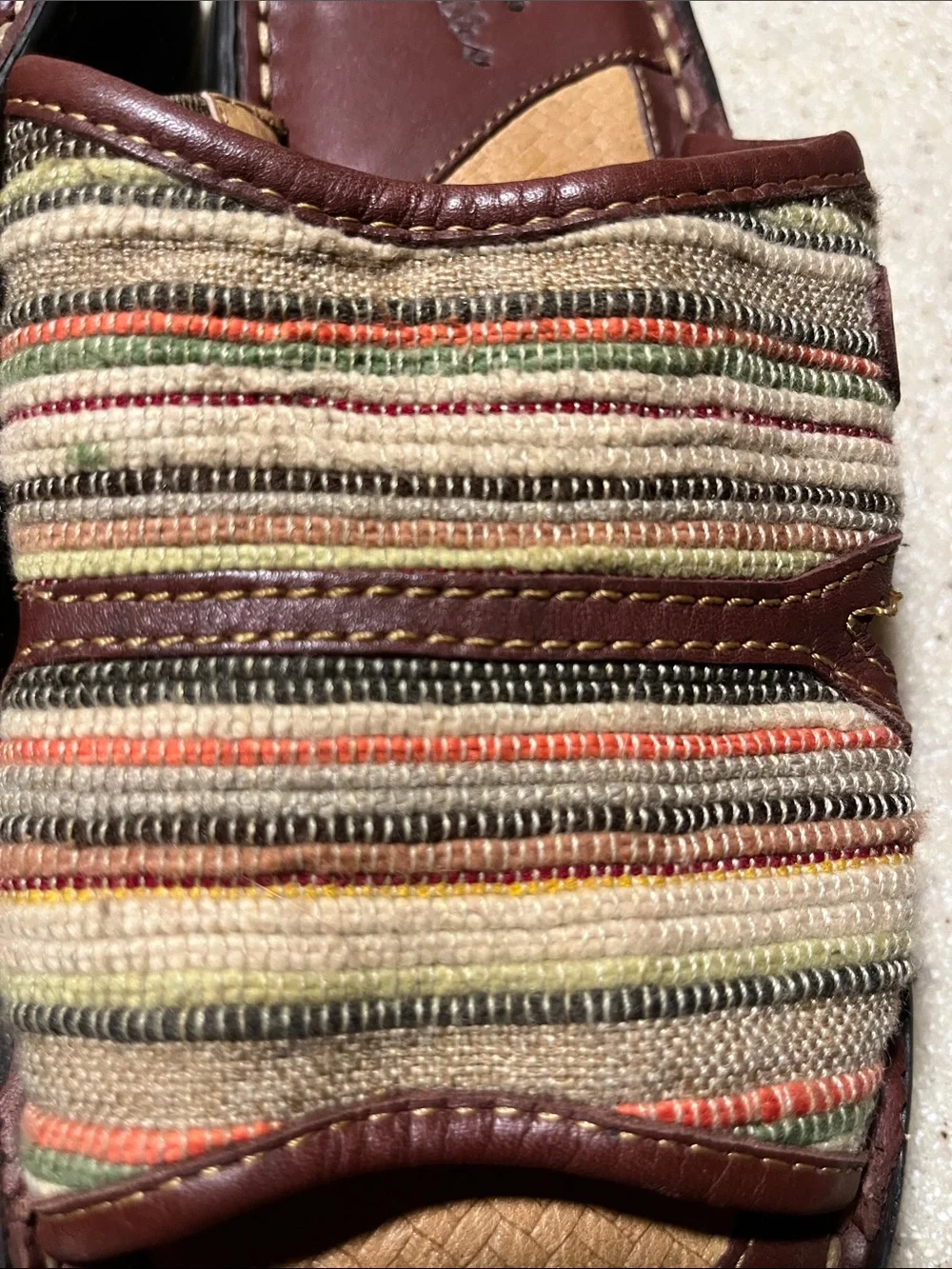 Born Women's Brown Multistripe Slide Sandals